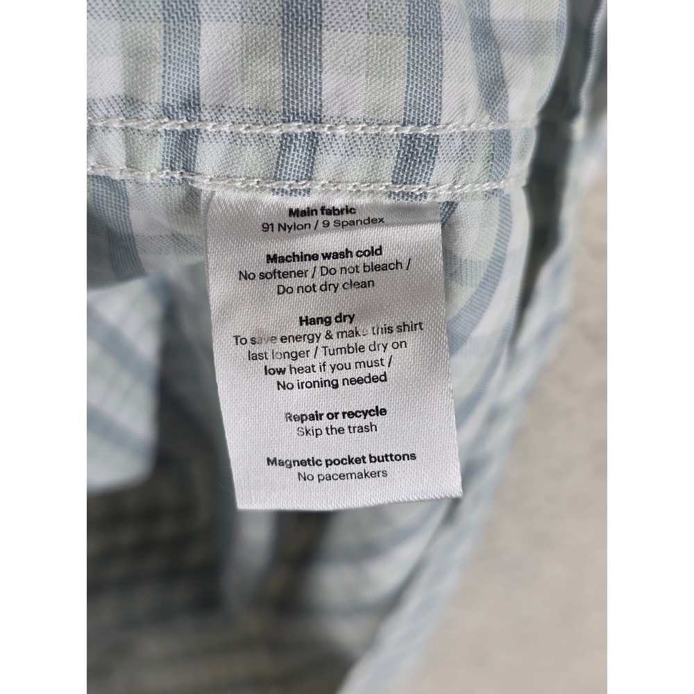 Poncho Bird Island Fishing Shirt Mens 3XL Blue Gingham Magnetic Pocket LS Vented - Picture 13 of 16